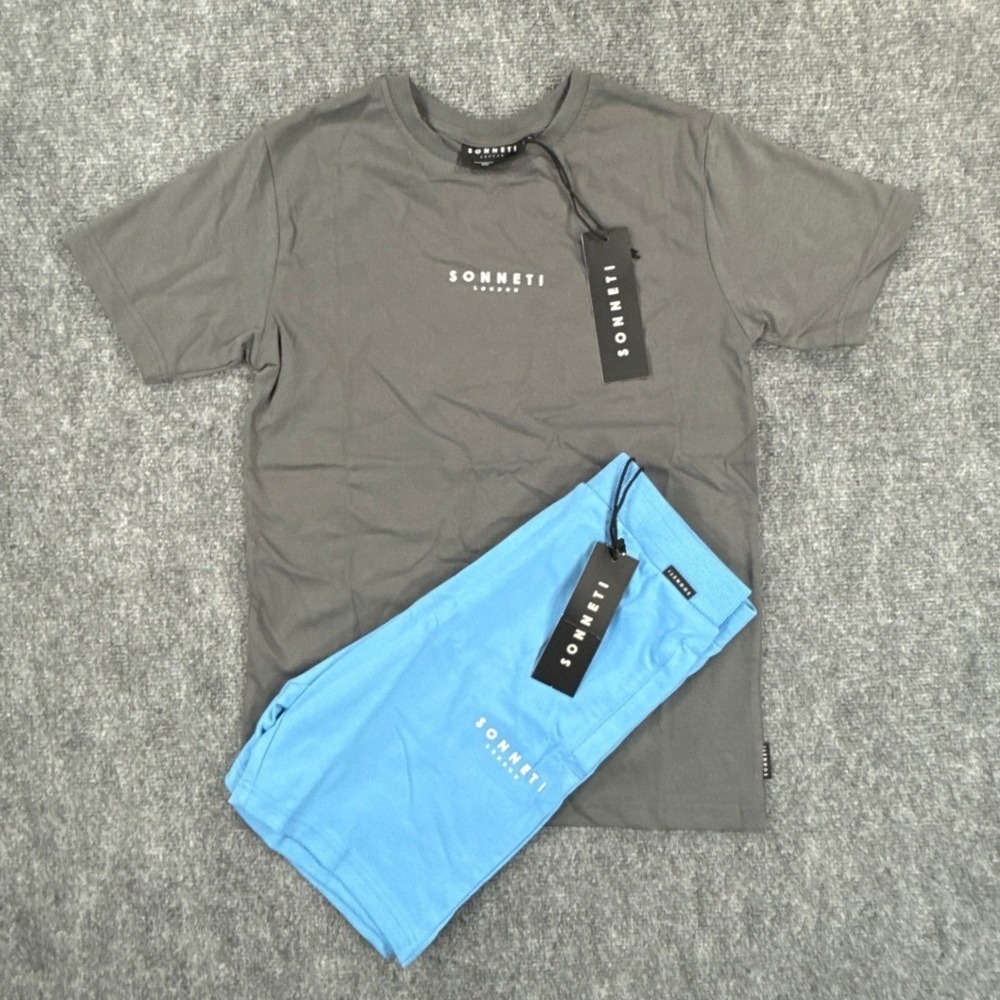Sonneti London Boys Large 12-13Yrs Core T Shirt French Terry Shorts 2PC Set NWT